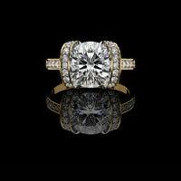 3.00 CT Grande Cushion Sparkle Ring with Side Accent Lab Grown Diamonds Modern Engagement Ring