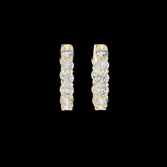 1.60 TCW Royal Elegance Round Cut Moissanite Diamond Exquisite Statement Earrings