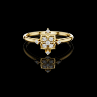0.50 TCW Exquisite Featuring a Radiant Floral Cluster of Round Cut Moissanite Diamonds