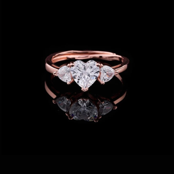 2.00 CT Elegant Heart Cut Moissanite Diamond Trio Ring That Timeless Expression of Love