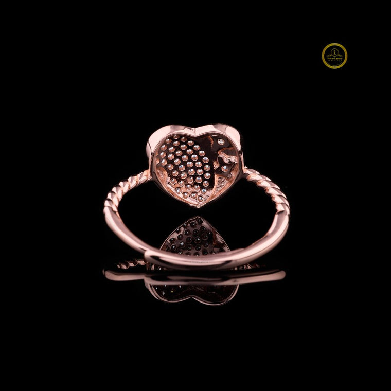 Heart Shape Pave Setting Moissanite Rope Band Ring - view 2
