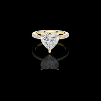 3.50 CT Exquisite Heart Shaped Solitaire Moissanite Diamond Ring with Pave Diamond Band