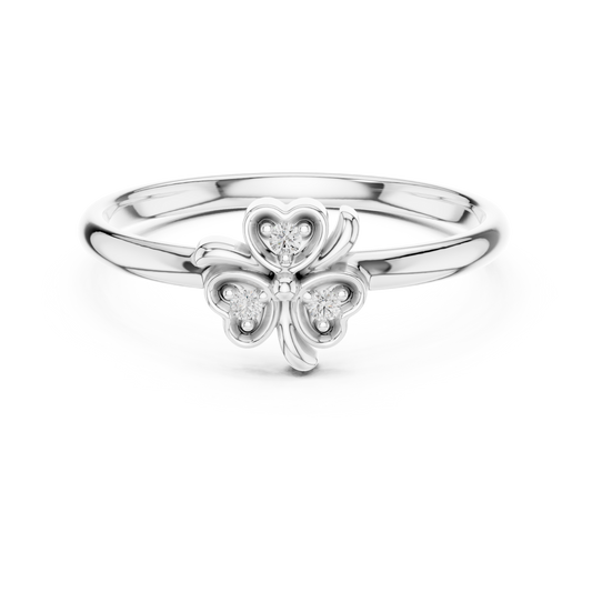 Butterfly Round Cut Lab Diamond Ring with Diamond Accents - view 3