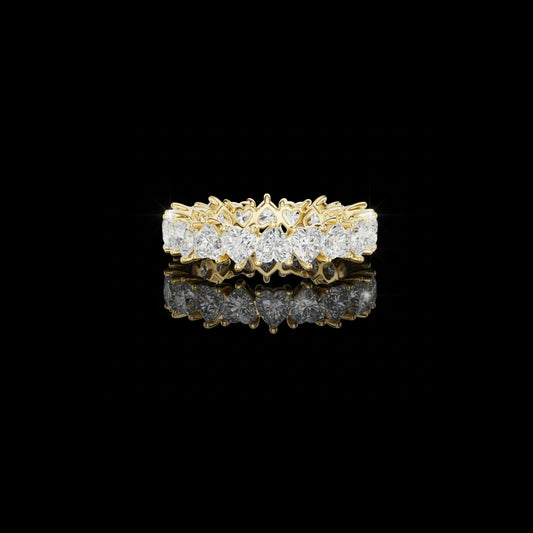 3.04 CT Romantic Heart Cut Lab Diamond Eternity Band with Full Prong Setting For Loved One's
