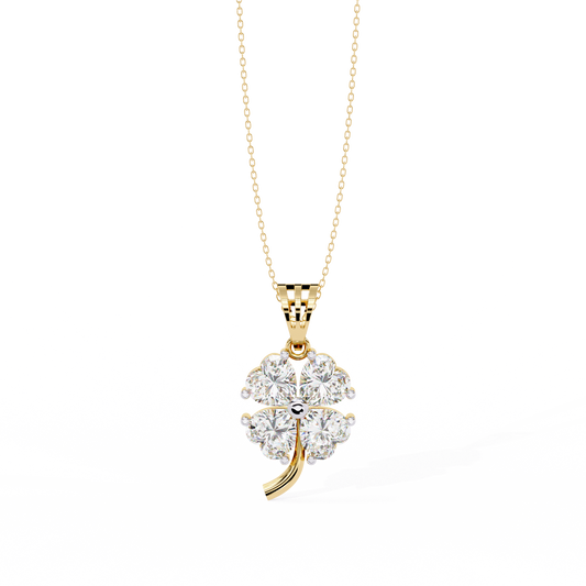 Floral Motif Lucky Charm Pendant with Heart - view 2