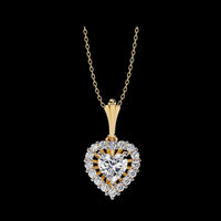 0.92 TCW Heart Shaped Halo Lab Grown Diamond Necklace Stands Symbol of Love