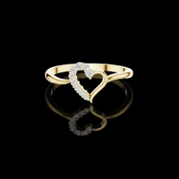 0.15 TCW Open Heart Moissanite Diamond Proposal Ring Elegant Sparkling Heart Shape Gift for Her