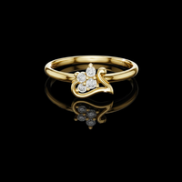 0.50 TCW Flowing Heart Curl Design and Brilliant Round Lab Grown Diamond Cluster