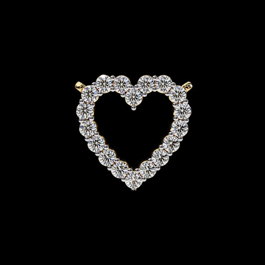 0.37 TCW Luxurious Round Cut Lab Grown Diamond Studded Pendant in Heart Shape for Eternal Love Radiance