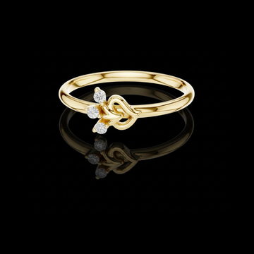 0.09 TCW Brilliant Round Moissanite Diamond Cluster Ring Featuring a Gracefully Intertwined Heart Bloom Design