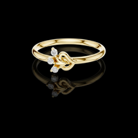 0.09 TCW Brilliant Round Lab Grown Diamond Cluster Ring Featuring a Gracefully Intertwined Heart Bloom Design