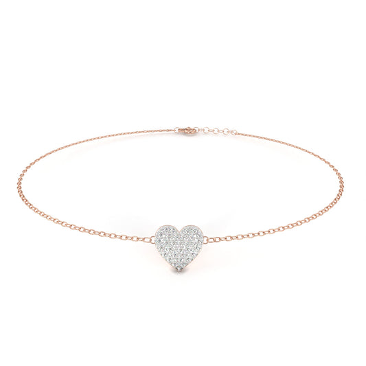 Round Cut Adjustable Heart Bracelet - view 3