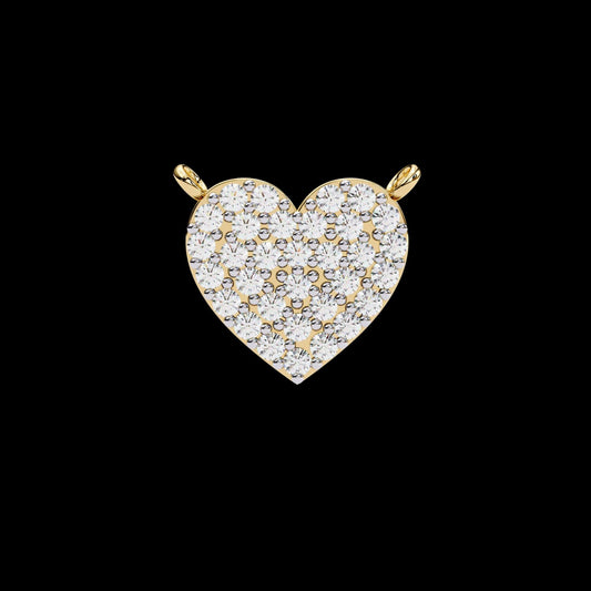 0.21 TCW Delicate & Elegant Round Cut Lab Grown Pave Diamond Heart of Eternity Pendant for Her