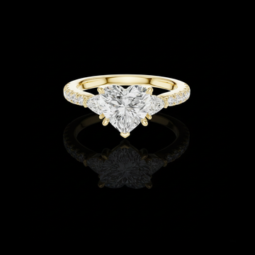 2.00 CT Heart Shaped Lab Grown Diamond Engagement Ring with Sparkling Side Stones Luxury Proposal Jewelry for Her