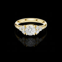1.50 CT Eye-Catching Elegant Sparkle Cluster Stunning Round Cut Moissanite Diamond Gold Ring