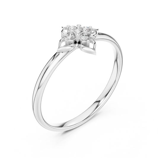 Floral Moissanite Cluster Ring With Round Cut Brilliant - view 4