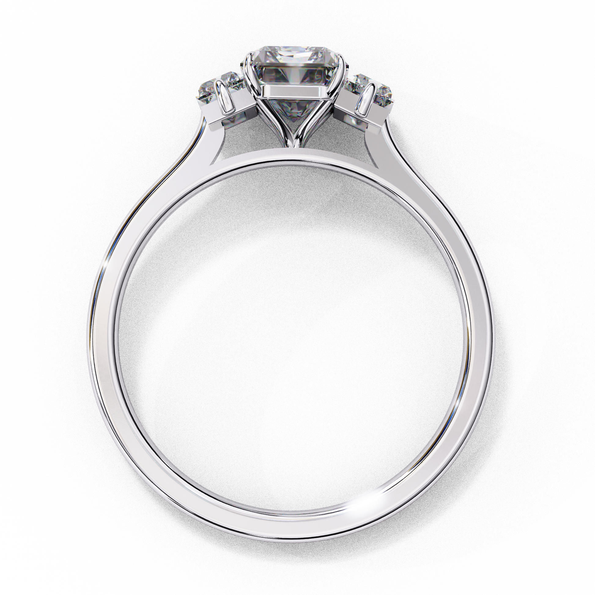 Silver ring with a diamond 