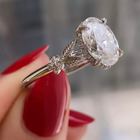 Vintage Oval Moissanite Filigree Engagement Ring - view 2