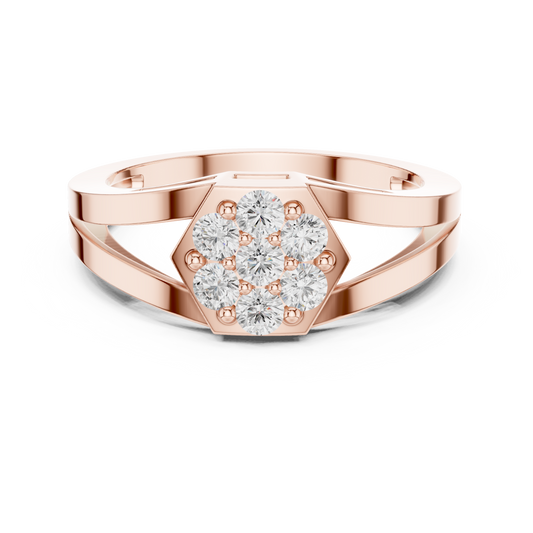 0.35 TCW Bold Modern Multi-Stone Men’s Hexagon Moissanite Diamond Cluster Statement Band