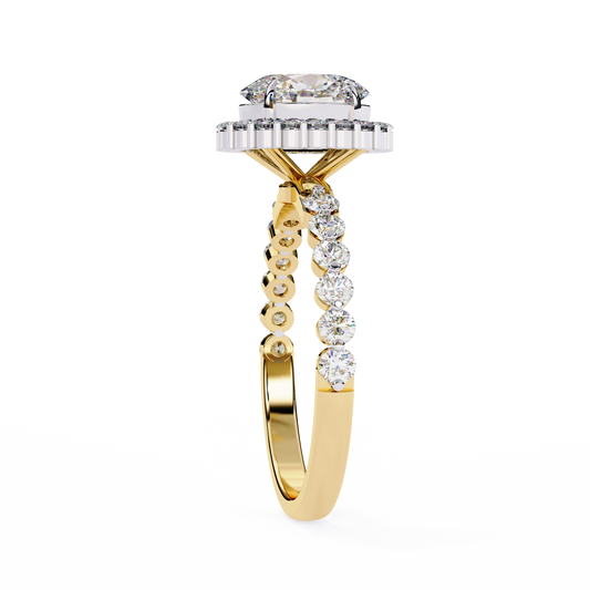 1.08 CT Fantastic Oval Halo Lab Grown Diamond Classic Hidden Halo Ring Anniversary Gift for Her