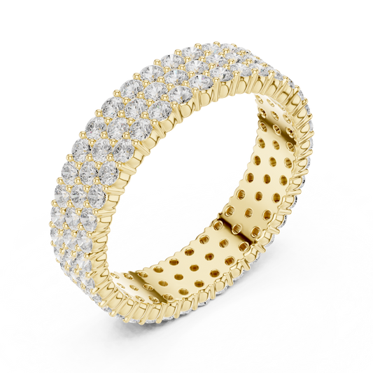 Round Cut Lab Diamond Micro Pave Eternity Band Ring - view 4