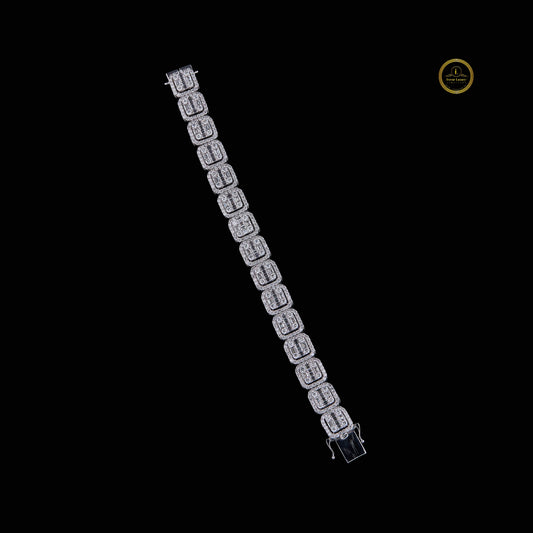 Round Cut Moissanite Cushion Link Tennis Bracelet - view 3