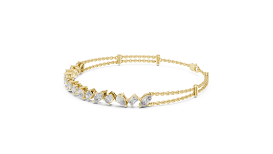1.04 TCW Alternating Mixed Cut Lab Grown Diamond Bracelet - view 4