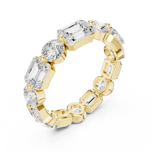 Round & Emerald Cut Lab Diamond Eternity Band - view 4