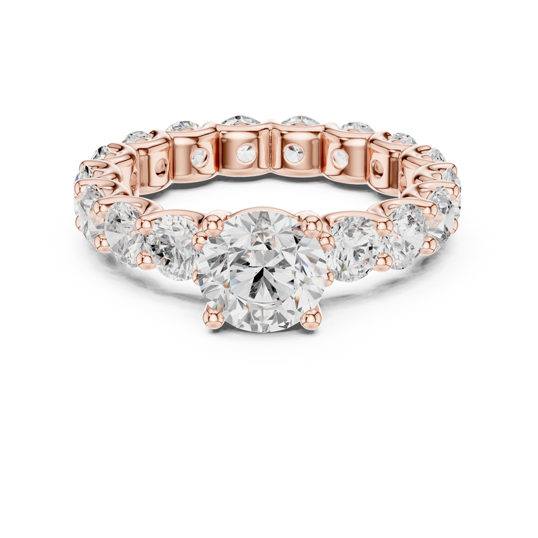 Solitaire Round Brilliant Lab Diamond Eternity Engagement Ring - view 2