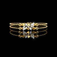 Round Cut Lab Grown Diamond Adjustable Double Chain Bracelet