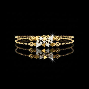 Round Cut Lab Grown Diamond Adjustable Double Chain Bracelet