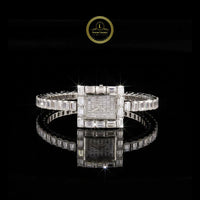 Full Baguette Diamond Square Watch with Invisible-Set Dial & Link Band