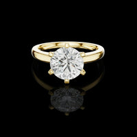 2.00 TCW Bright Moissanite Round Cut Diamond Ring For Every Day