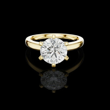 2.00 TCW Bright Moissanite Round Cut Diamond Ring For Every Day