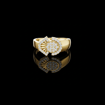 0.53 TCW Dazzling Round Lab Grown Diamond Pave Cluster Center with Geometric Split Design Statement Ring