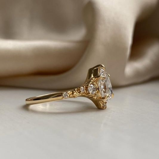 Pear Cut Lab Diamond Vintage Ring For Women - view 3