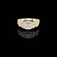 1.00 CT Imperial Glow Round Halo Lab Grown Diamond Ring with Triple-Brilliance Accents