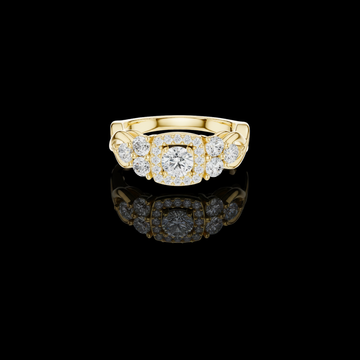 1.00 CT Imperial Glow Round Halo Lab Grown Diamond Ring with Triple-Brilliance Accents