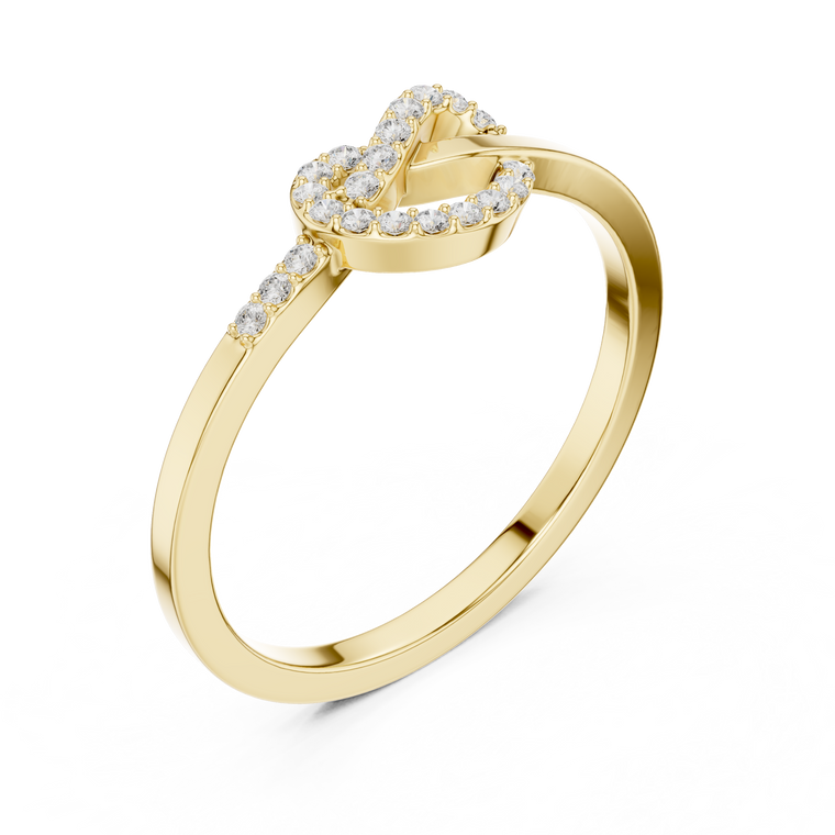Pave Infinity Knot Ring for Women - view 2