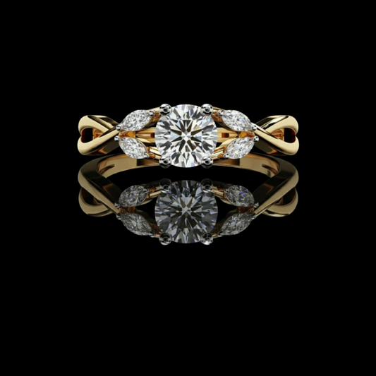 1.00 CT Elegant Moissanite Diamond Ring Round Cut Wedding Gift Jewelry For Bride
