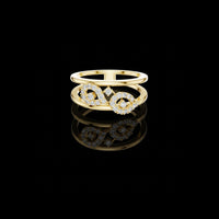 0.55 TCW Purely Moissanite Round Cut Double Band Infinity Diamond Ring with Pavé Brilliance