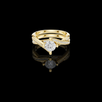 1.5 CT Infinity Embrace Round Cut Lab Grown Diamond Ring with Crisscross Pavé Band