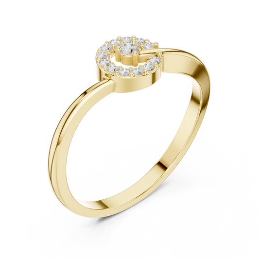 Open Circle Halo Round Moissanite Engagement Ring - view 4