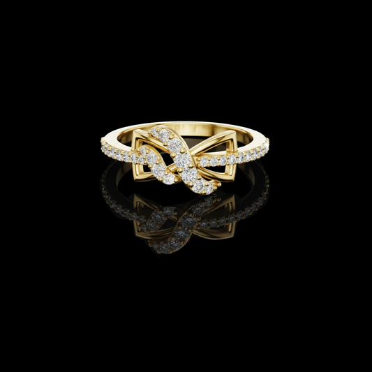 1.00 TCW Infinity Knot Ring with Pave Lab Grown Diamonds A Symbol of Eternal Connection & Elegance