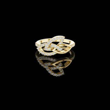 0.50 TCW Blooming Lab Grown Round Cut Interwoven Infinity Diamond Ring with Pavé Brilliance