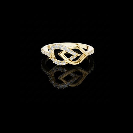 0.25 TCW Classy Moissanite Round Cut Infinity Diamond Ring with Intertwined Design For Festivals