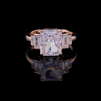 Five Stone Radiant Lab Diamond With Baguette Side stone Anniversary Ring