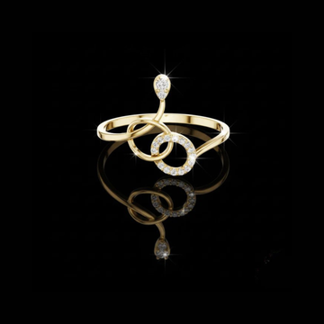 0.10 CT Infinity Loop Ring with Round Cut Pavé Moissanite Diamond Accents Artistic Design