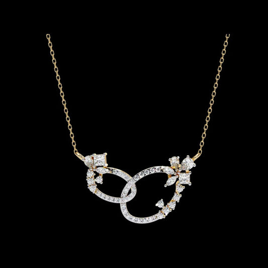 0.73 TCW Heirloom Princess Cut Moissanite Diamond Necklace Unforgettable Gift for Mother