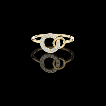 0.30 TCW Luxury Interlocking Circle Moissanite Diamond Ring with Pave Set Halo Design